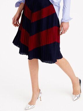 J. Crew Two-Toned Chevron Pleated Skirt size 4